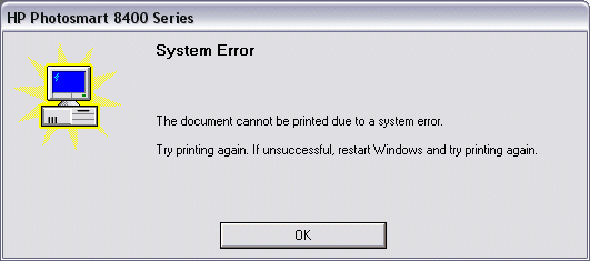 System Error Window