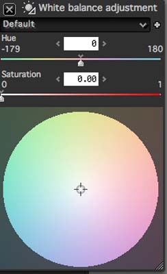 Silkypix Developer Studio - White Balance Wheel