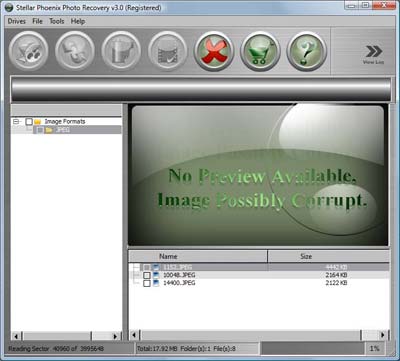 Stellar Phoenix  Photo Recovery - Main Interface